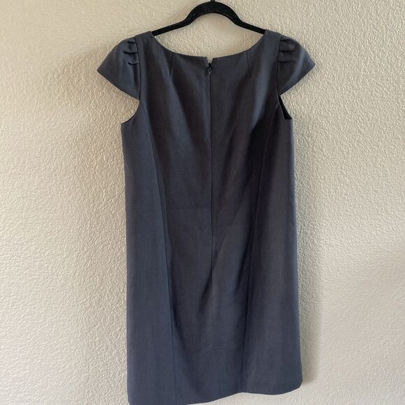 J.Crew Dress Womens 2 Gray Wool Sheath Cap Sleeve Pockets Career Classic - Picture 2 of 11